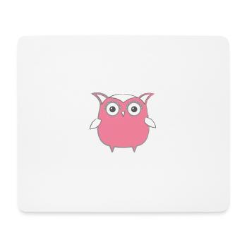 Hibou, Comic, nerd, rose, geek, beauté, girly - Tapis de souris (format paysage) - blanc - Devant