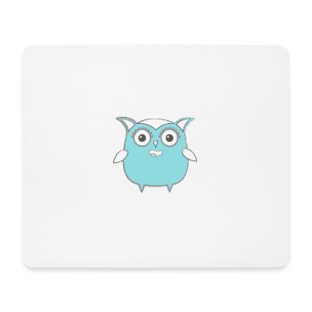 Eule, Comic, nerd, mint, geek, beauty, girly,blau - Mousepad (Querformat) - Weiß - Vorne