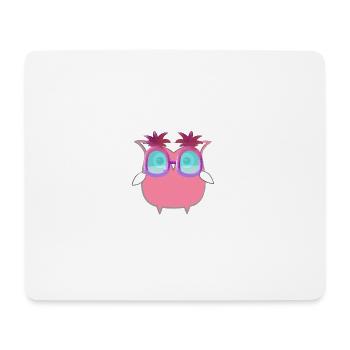 Eule, Comic,pink,Sonnenbrllle, Ananas,sommer - Mousepad (Querformat) - Weiß - Vorne