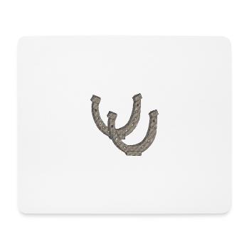 Tissu fer à cheval - Tapis de souris (format paysage) - blanc - Devant