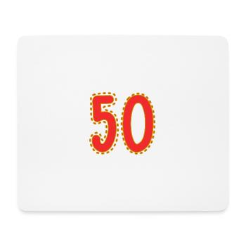 50. 50 ANS. 50e ANNIVERSAIRE. ANNIVERSAIRE 50 ANS. - Tapis de souris (format paysage) - blanc - Devant