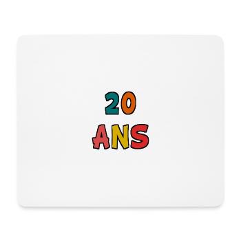 20. 20e ANNIVERSAIRE. ANNIVERSAIRE 20 ANS. 20 ANS. - Tapis de souris (format paysage) - blanc - Devant