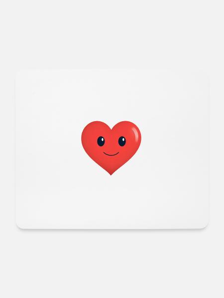Heart Smiles Form Red - Mouse Pad (horizontal) - white
