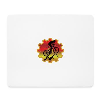 Mountain bikers in the mountains - Mouse Pad (horizontal) - white - Front