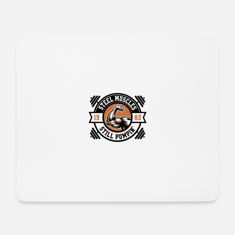 Pompe musculaire - Tapis de souris (format paysage) - blanc
