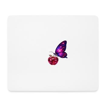 Vie de rubis – Papillon de Pouvoir - Tapis de souris (format paysage) - blanc - Devant