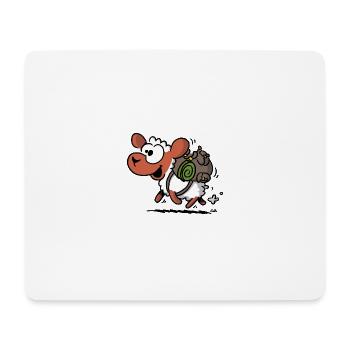 Schaf mit Rucksack - Mousepad (Querformat) - Weiß - Vorne