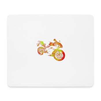 Silhouette de moto - Tapis de souris (format paysage) - blanc - Devant