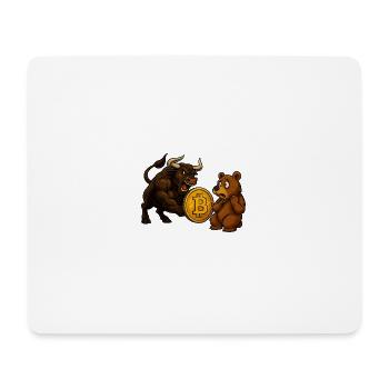 Bitcoin Bull vs Bear - Tapis de souris (format paysage) - blanc - Devant