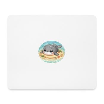 Wal auf Sandbank im Meer - Mousepad (Querformat) - Weiß - Vorne