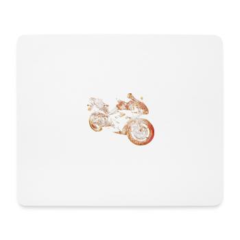 Motorcycle silhouette fire - Mouse Pad (horizontal) - white - Front