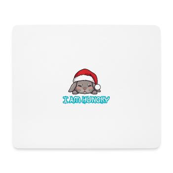 Lapin gourmand de Noël - Tapis de souris (format paysage) - blanc - Devant