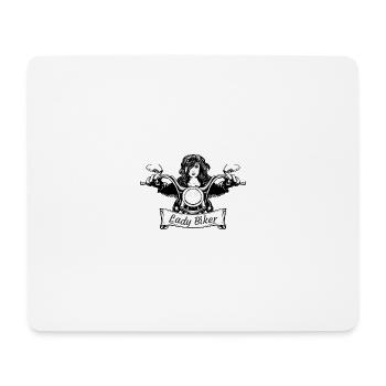 SL10 Lady Biker girl on motorcycles always on two wheels - Mouse Pad (horizontal) - white - Front