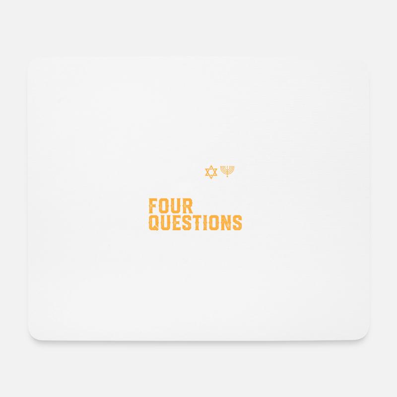 Ich habe mehr als vier Fragen Lustiger Jude - Mousepad (Querformat) - Weiß