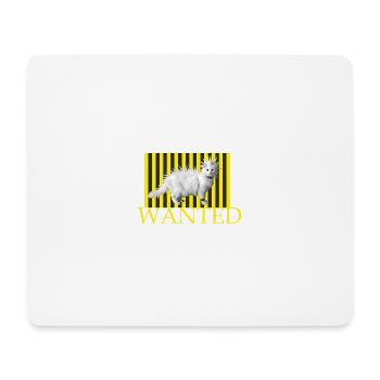 Wanted Punk Cat on Yellow Stripes - Mouse Pad (horizontal) - white - Front