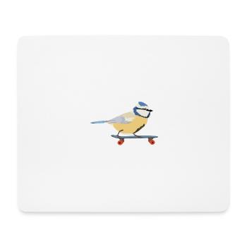 Blaumeise auf Skateboard - Mousepad (Querformat) - Weiß - Vorne