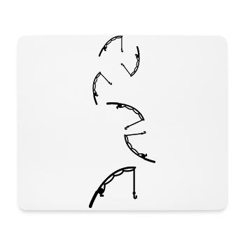 Icône de pêche à la canne à pêche - Tapis de souris (format paysage) - blanc - Devant