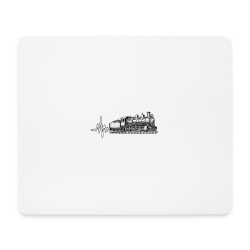 Dampflok Herzschlag Eisenbahn Leidenschaft - Mousepad (Querformat) - Weiß - Vorne