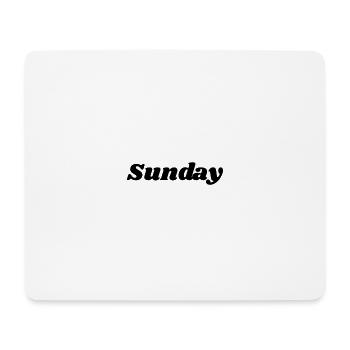 Dimanche – Lettrage noir - Tapis de souris (format paysage) - blanc - Devant