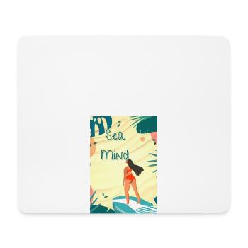 Surfing Woman - Mousepad (Querformat) - Weiß - Vorne