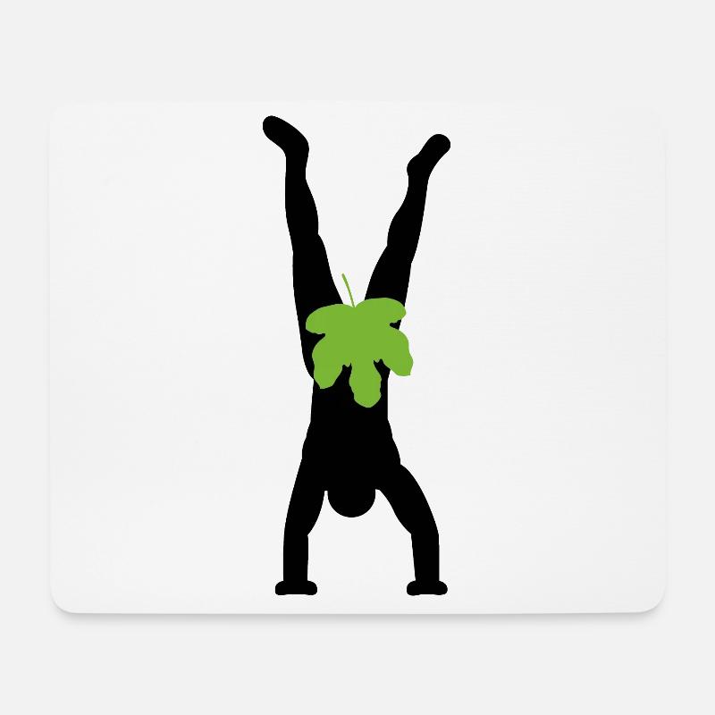Adam macht Handstand - Mousepad (Querformat) - Weiß
