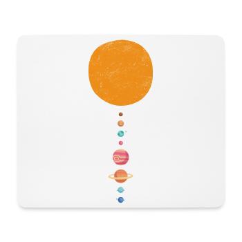 Système solaire et planètes : cadeau astronomie - Tapis de souris (format paysage) - blanc - Devant