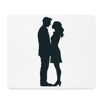 Couple - Cool Silhouette Logo - Tapis de souris (format paysage) - blanc - Devant