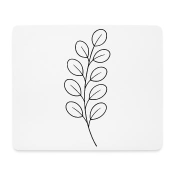 Linienzweig Blatt Design - Mousepad (Querformat) - Weiß - Vorne