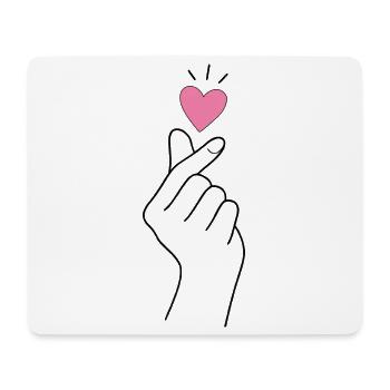 K-Pop Finger Heart - Mouse Pad (horizontal) - white - Front