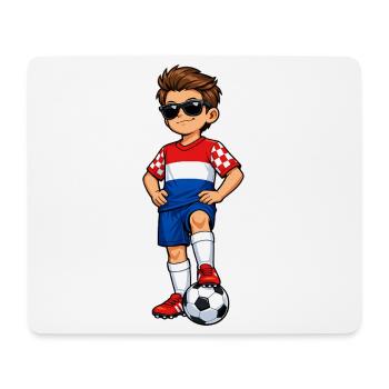 Soccer Boy Croatia Fan Croatian Flag - Mouse Pad (horizontal) - white - Front