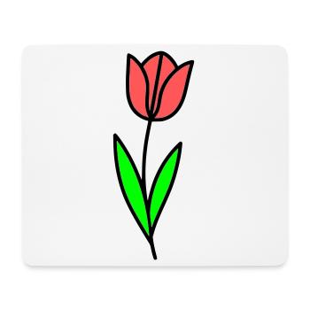 Bande dessinée Tulip Fleur - Tapis de souris (format paysage) - blanc - Devant