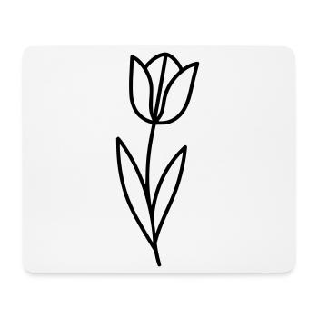 Tulip Flower Spring Outline - Mouse Pad (horizontal) - white - Front