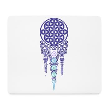 Méditation de spiritualité Géométrie sacrée Symbole Om - Tapis de souris (format paysage) - blanc - Devant