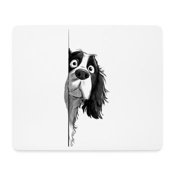 Peeking Cavalier Spaniel Süßer Hundeliebhaber Merch 2 - Mousepad (Querformat) - Weiß - Vorne