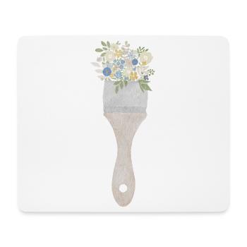 Pinsel-Blumenstrauß - Mousepad (Querformat) - Weiß - Vorne