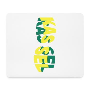 Kassel Allemagne City Skyline Font Coloré - Tapis de souris (format paysage) - blanc - Devant