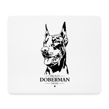 Doberman Maman Chien Chien Doberman Wilsigns - Tapis de souris (format paysage) - blanc - Devant