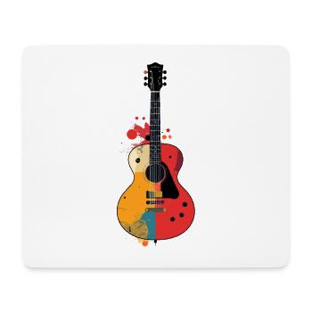 Bunte Gitarren Kunst Akustik Gitarre Motiv - Mousepad (Querformat) - Weiß - Vorne