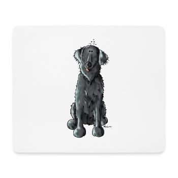 Drôle Retriever à poil plat - Tapis de souris (format paysage) - blanc - Devant