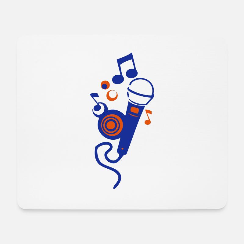 mikrofonoten musik 1 - Mousepad (Querformat) - Weiß