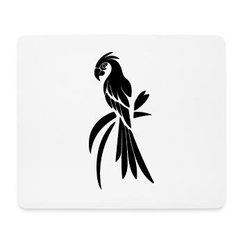 Perroquet Portrait Tatouage Élégant Oiseau Dessin - Tapis de souris (format paysage) - blanc - Devant