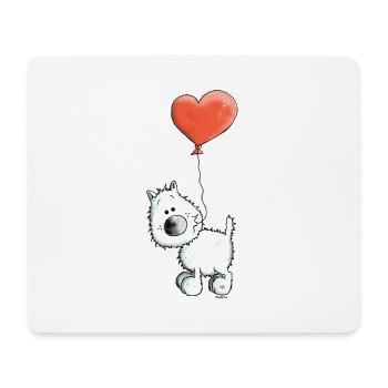 Westie Mit Herz - Hund - Mousepad (Querformat) - Weiß - Vorne
