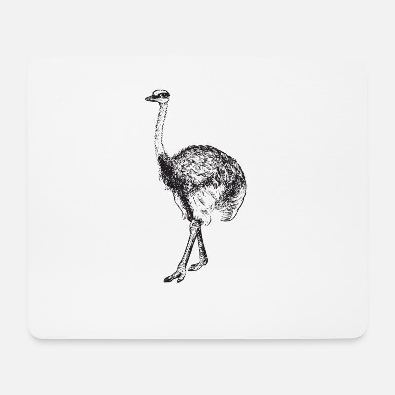 Strauss Geschenk Tier Strauß - Mousepad (Querformat) - Weiß