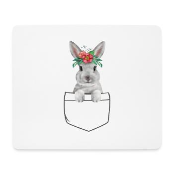 Lapin dans votre poche Lapin de Pâques - Tapis de souris (format paysage) - blanc - Devant