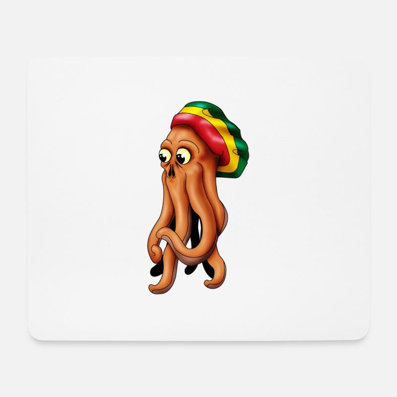 rasta krake - Mousepad (Querformat) - Weiß