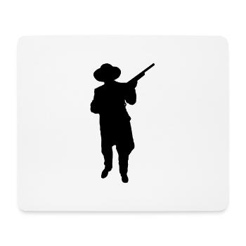 Man and Gun 2 (Vector) - Mousepad (Querformat) - Weiß - Vorne