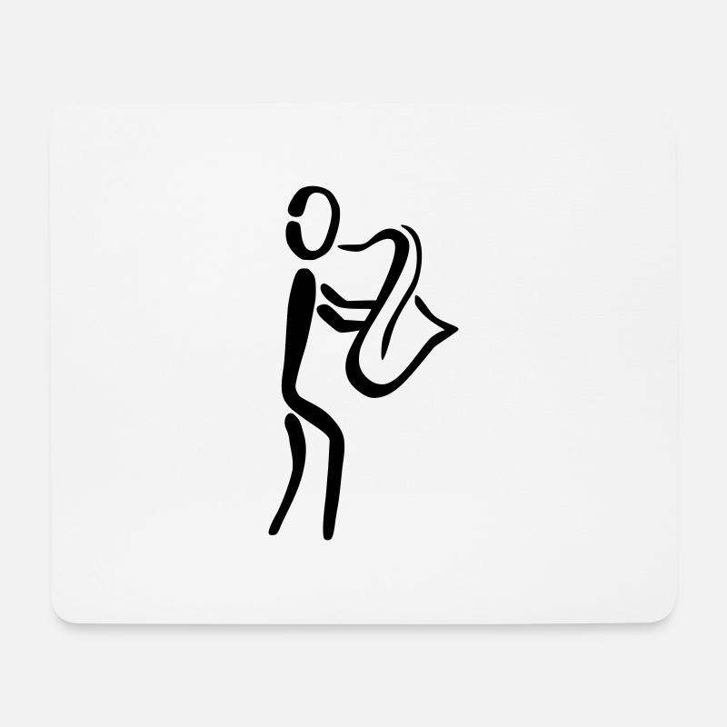 Saxophonist Saxophon - Mousepad (Querformat) - Weiß