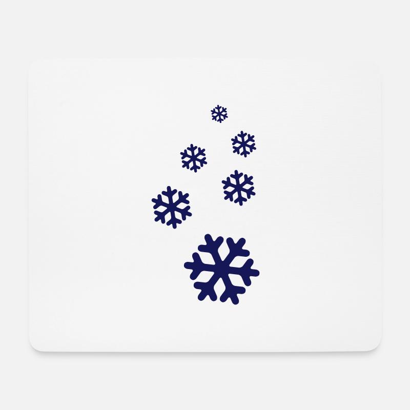 Schneeflocken - Mousepad (Querformat) - Weiß