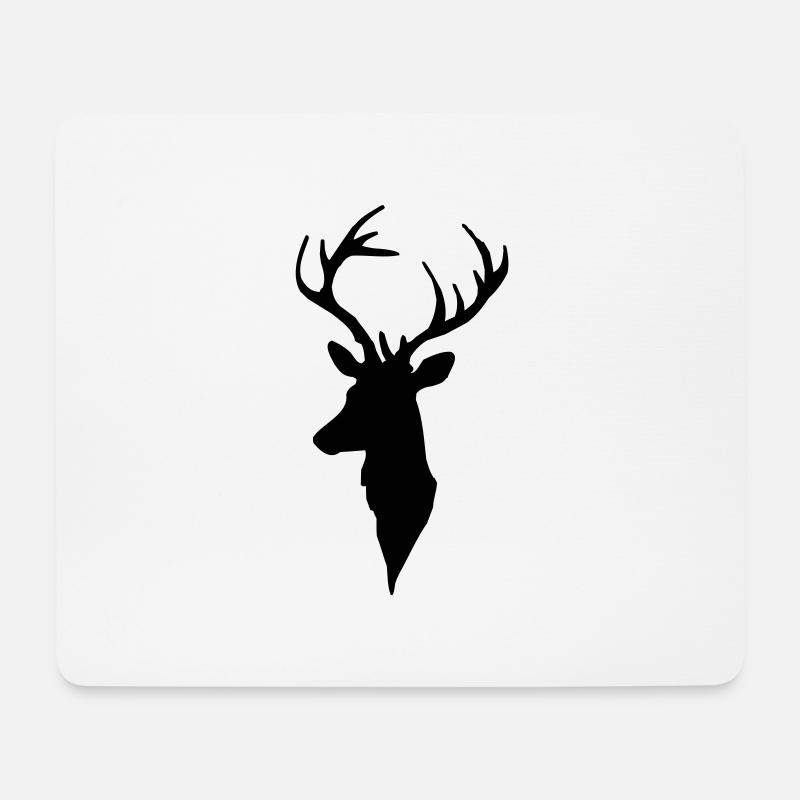 Deer head - Mouse Pad (horizontal) - white