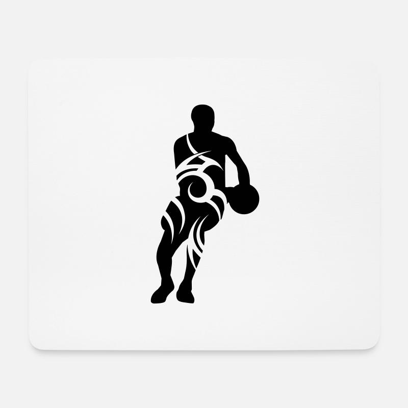 Men basketball tribal de - Mousepad (Querformat) - Weiß